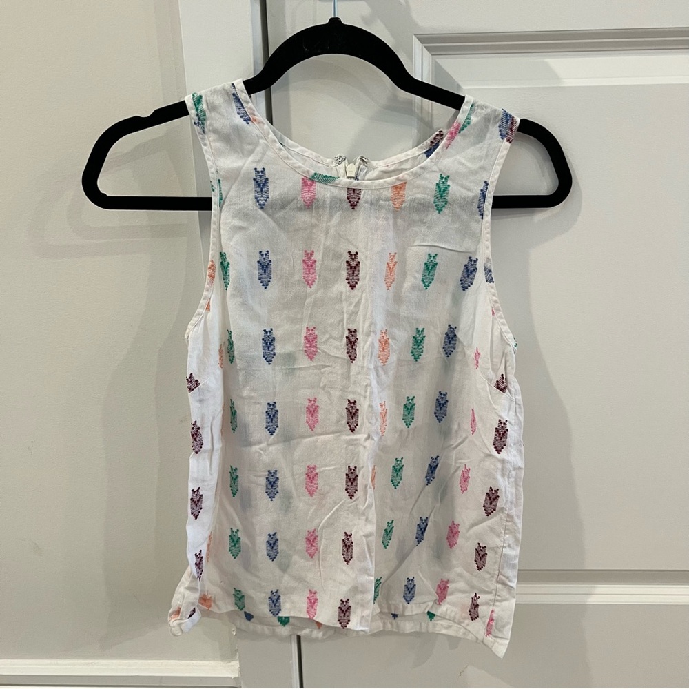Colorful Embroidered J. Crew Tank